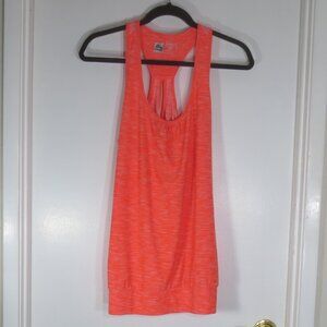 NEW RBX Workout Top Orange Sharkskin Racer Back Long Line Comfy Stretch Size M